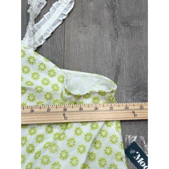 NWT Modcloth Womens Darling for the Prairie Peplum Tank Top Green White Size 1X - Picture 7 of 8